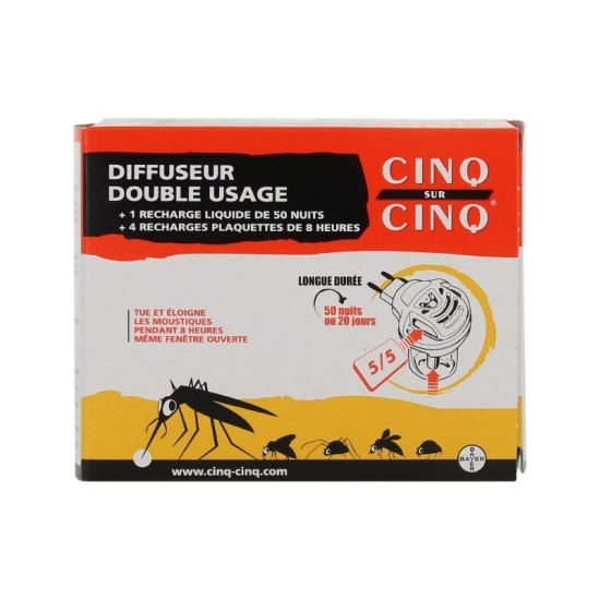 Cinq sur Cinq diffuseur double usage 50 nuits ou 20 jours 1 pièce