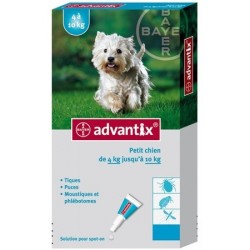 Bayer Advantix pour petit chien de 4 à 10kg+ 4 pipettes