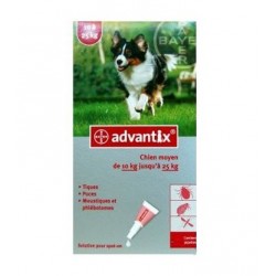 Bayer Advantix Chien 10 à 25 Kg 4 Pipettes