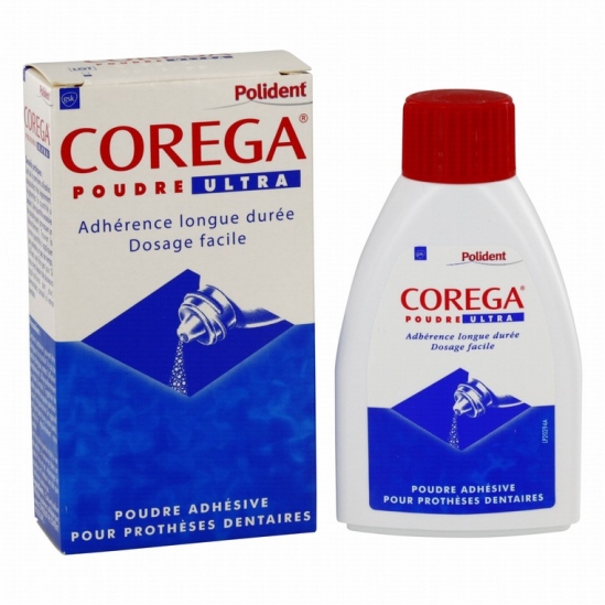 Polident Corega Poudre Ultra Poudre Adhésive Pour Prothèses Dentaires 40 g