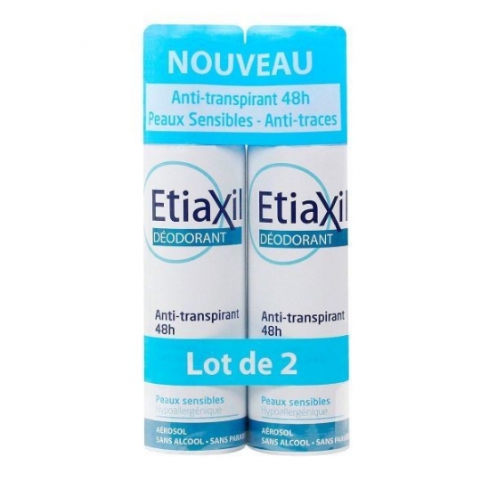 Etiaxil Déodorant Anti-Transpirant 48h Lot de 2 spray de 150 ml