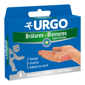 Urgo Brûlures blessures superficielles boites 6 pansements