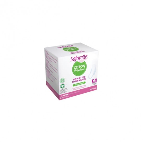 Saforelle serviettes hygiéniques coton bio nuit boite de 10