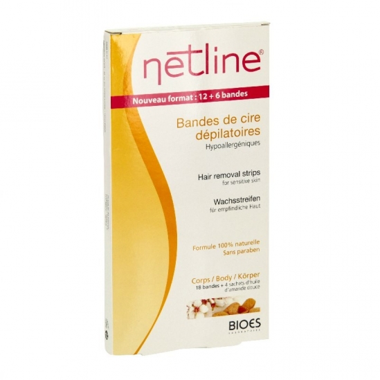 Netline bandes de cire dépilatires 18 bandes